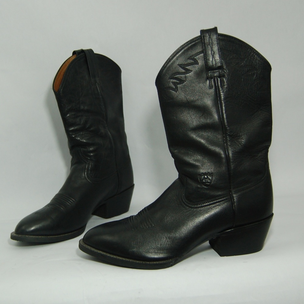 Ariat Black Leather Western Cowboy Boots